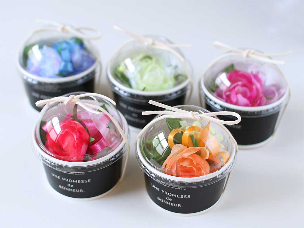 CUM-41 カップインコサージュマリーローズイエローオレンジ