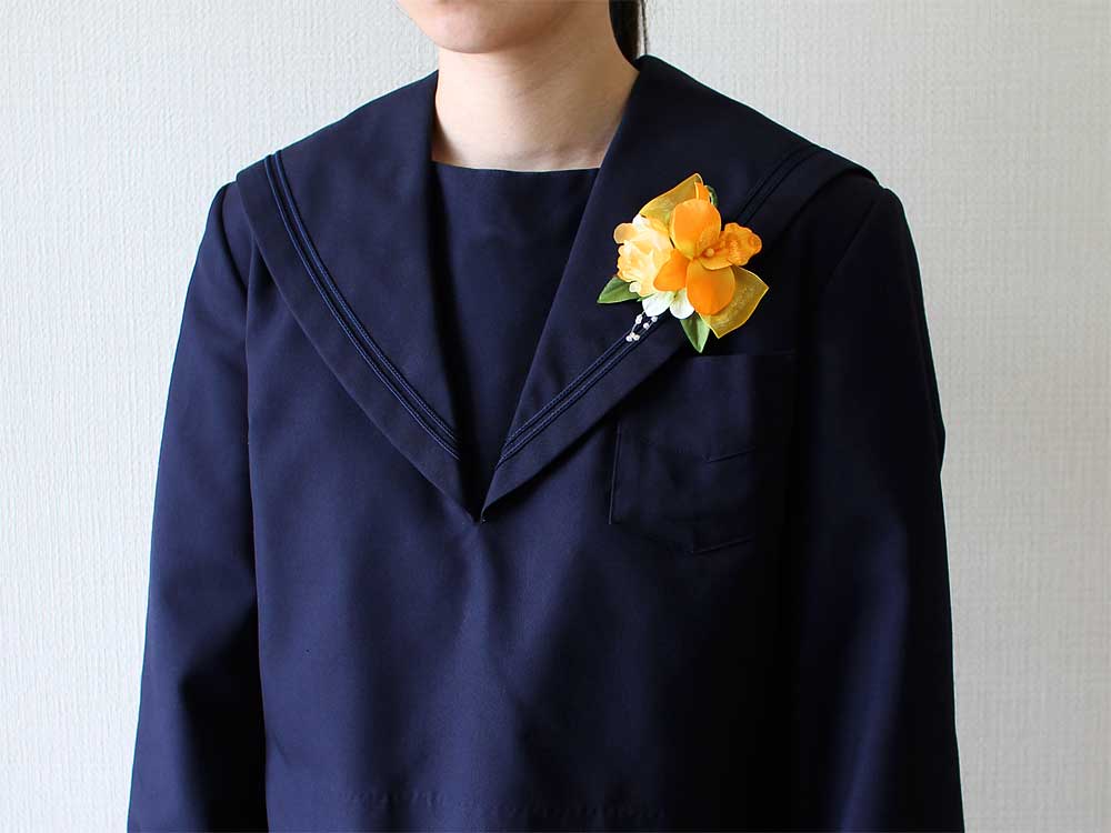 DA1-14 デンファレアレンジ×1輪オレンジコサージュ