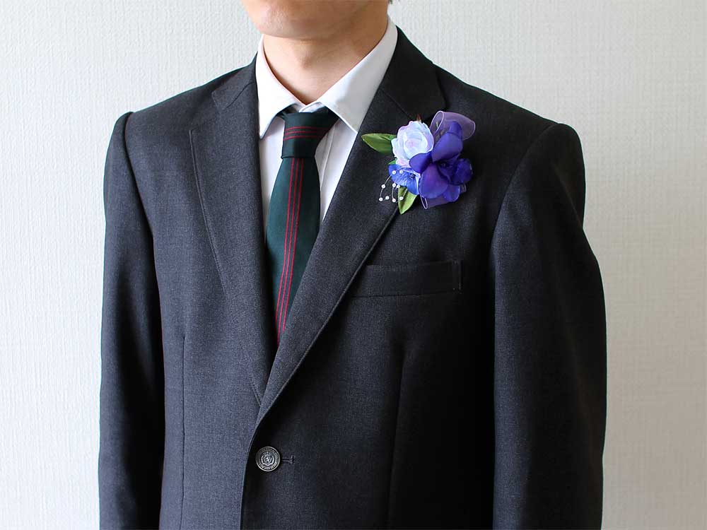 DA1-15 デンファレアレンジ×1輪コバルトブルーコサージュ