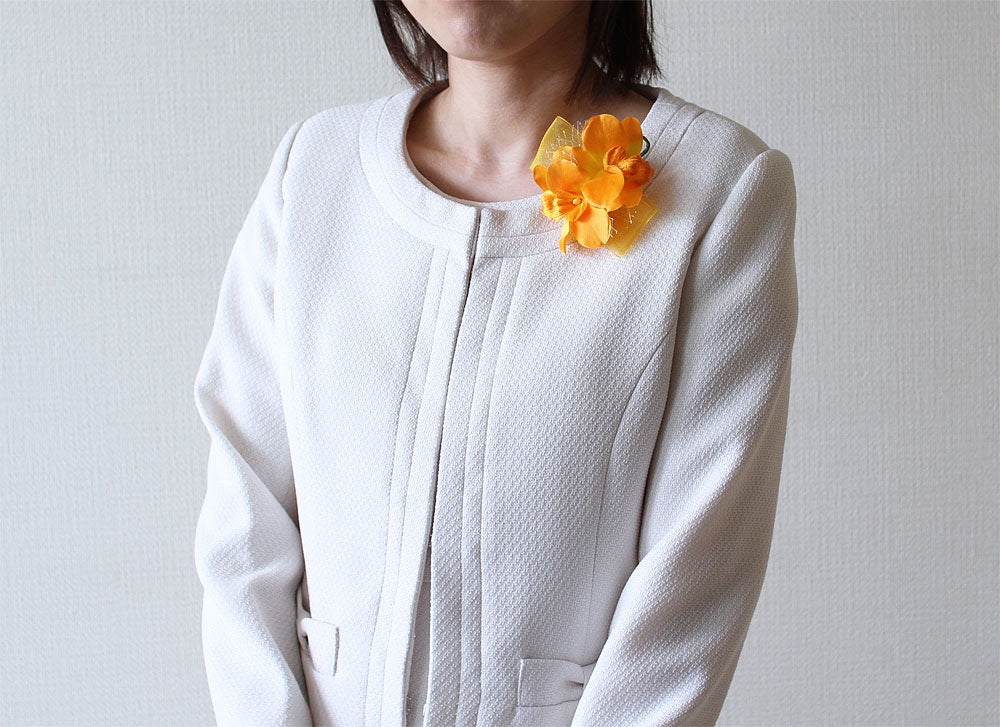 DF2-14 デンファレ×2輪 オレンジコサージュ