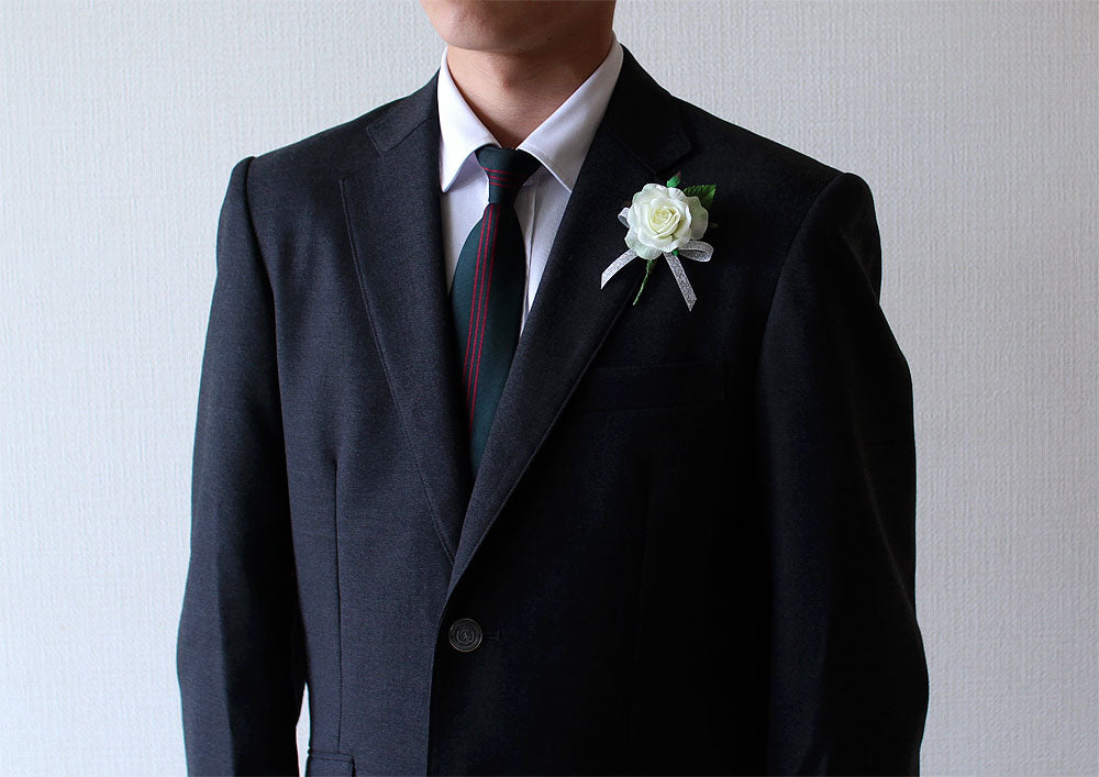 HA-50 ハニーローズホワイトグリーンコサージュ