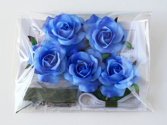 HAT-16 ハニーローズブルーコサージュ手作りキット