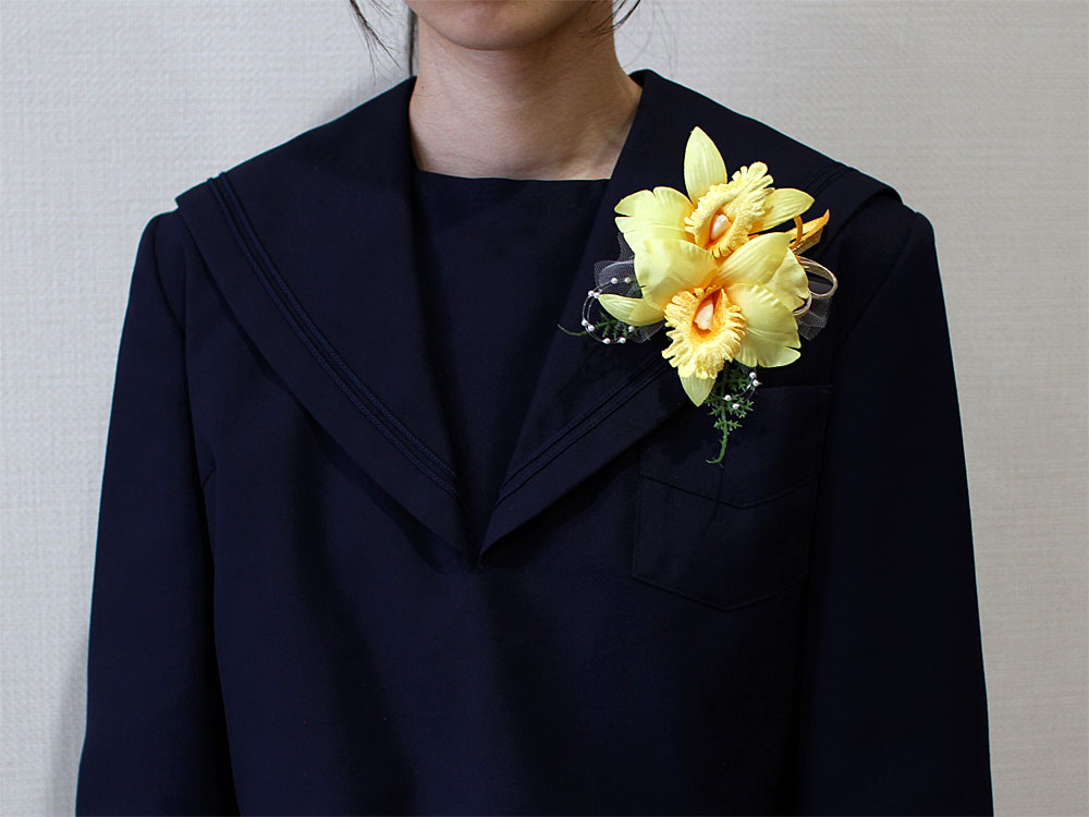 KC2-40 カトレアシャイン×2輪イエローコサージュ