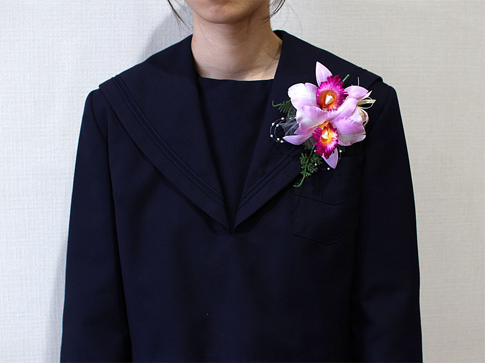 KC2-5 カトレアシャイン×2輪パープルコサージュ