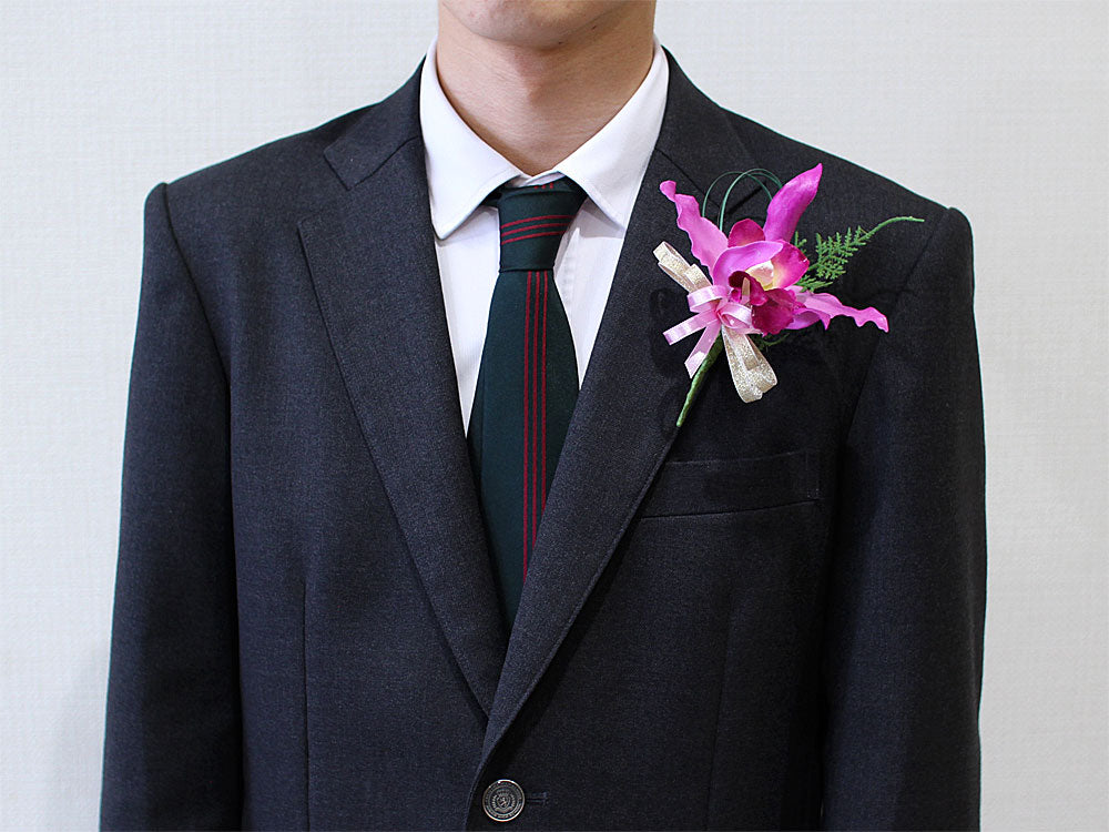 KE1-6 NEWリアルカトレア×1輪ラベンダーコサージュ