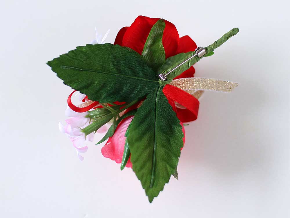 MXF-2 NEWミックスブーケレッドコサージュ