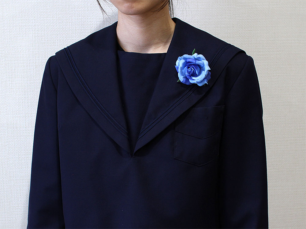 Q1-16スクエアローズブルーヘッドコサージュ