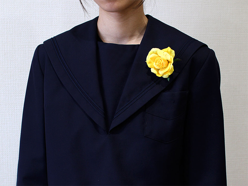 Q1-40 スクエアローズイエローヘッドコサージュ