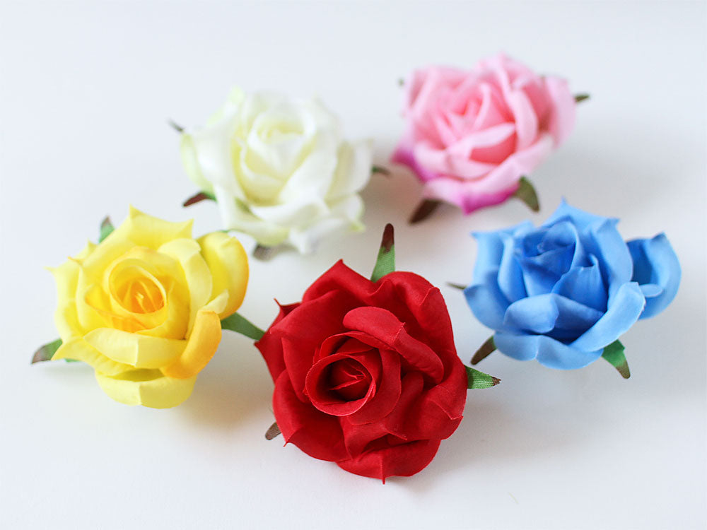 QC1-2 NEWスクエアローズヘッドレッドコサージュ(クリップ付)