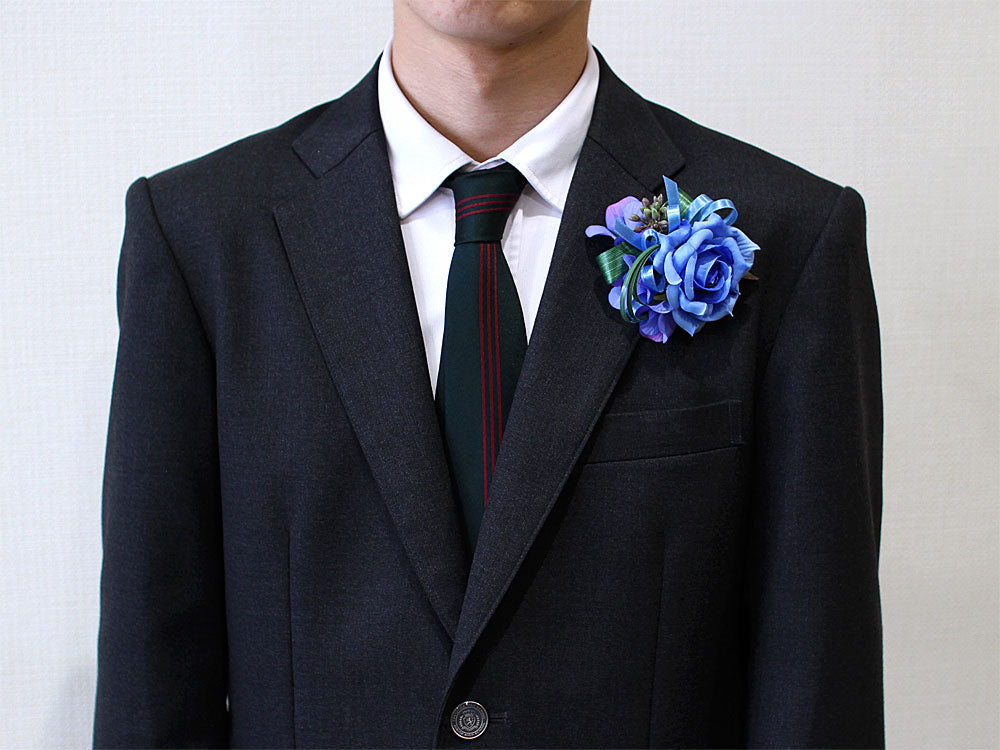 QLF-16 スクエアローズブーケブルーコサージュ