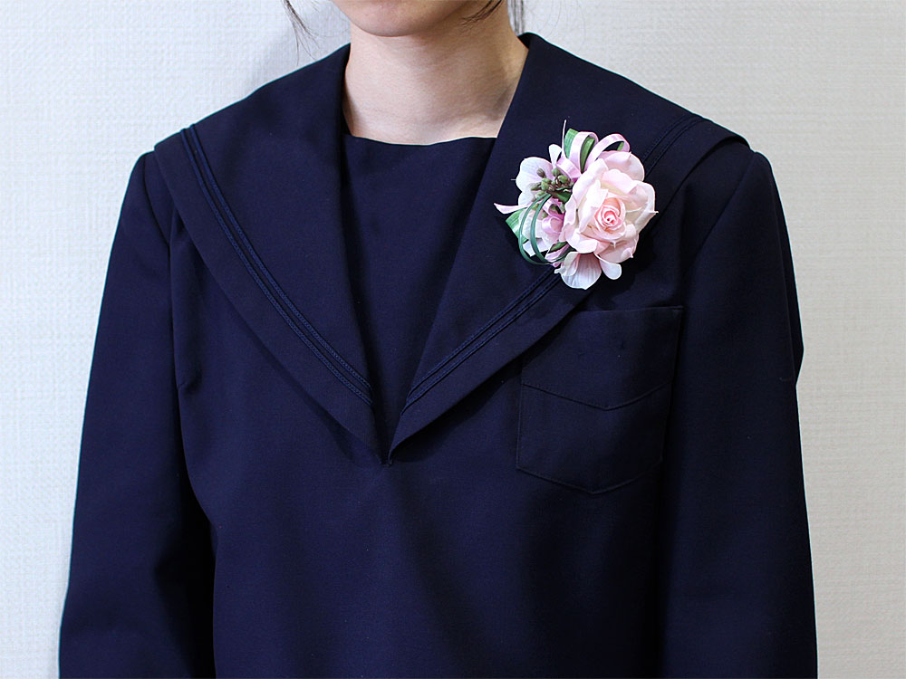 QLF-3 スクエアローズブーケピンクコサージュ