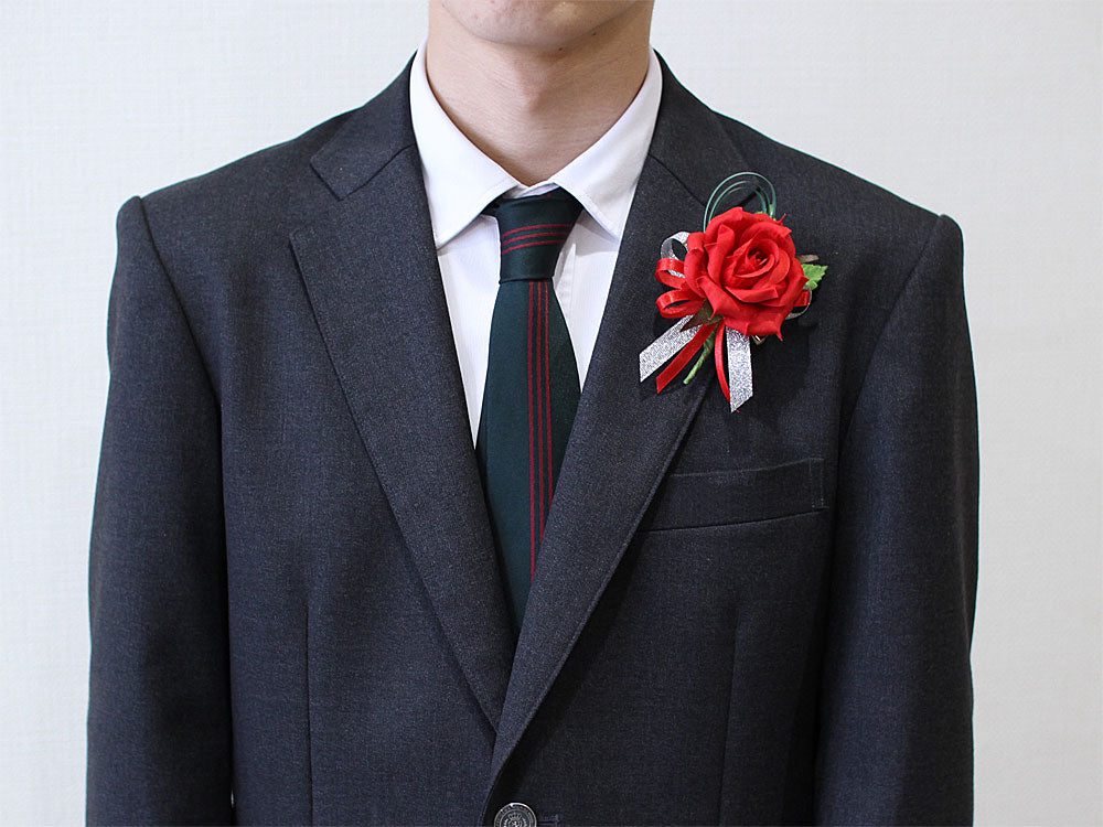 QR-2 NEWスクエアローズレッドコサージュ