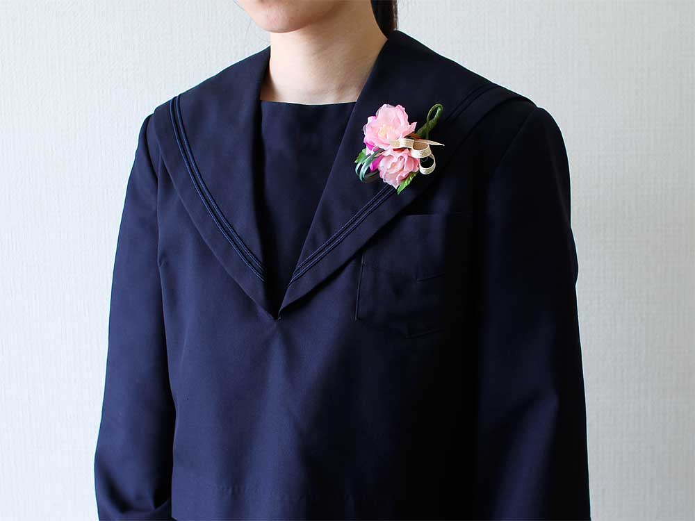 YE2-3 八重桜×2輪コサージュ(クリップ付)