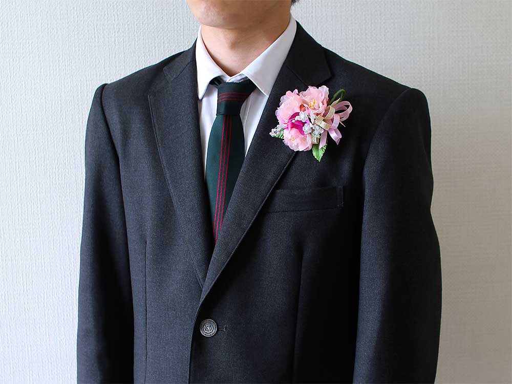 YE3-3 八重桜×3輪コサージュ(クリップ付)