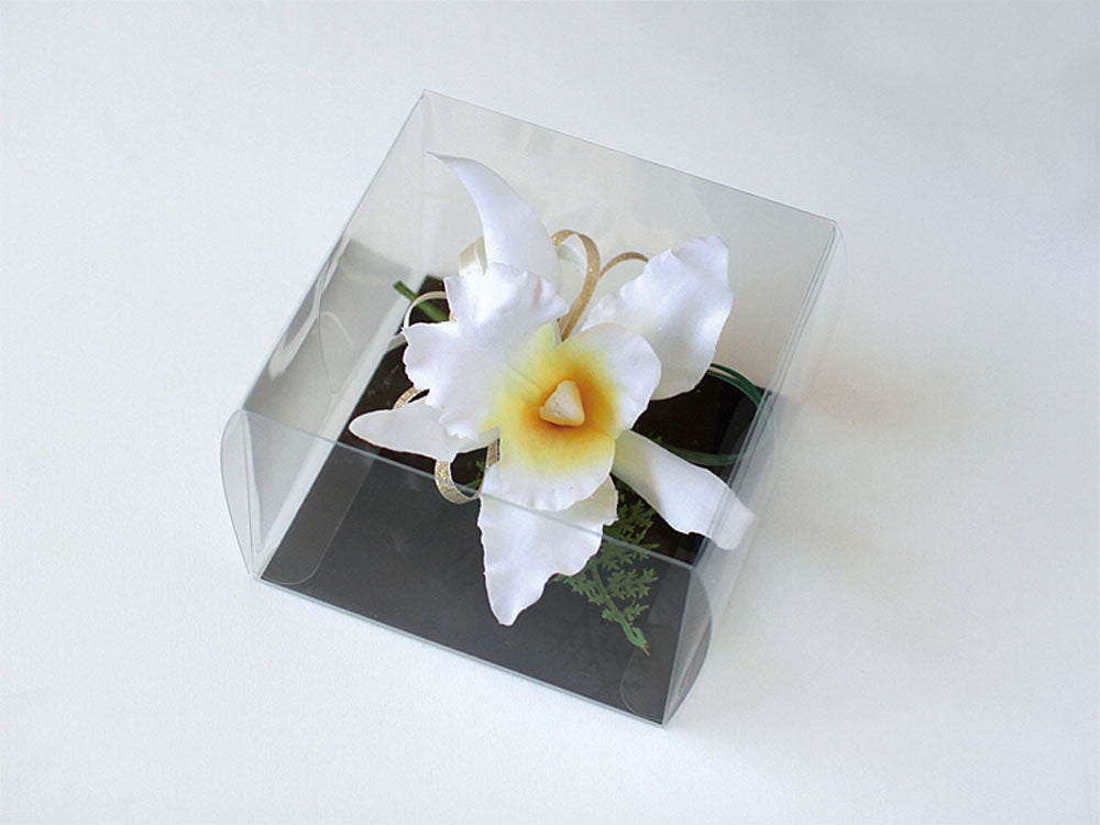 KE1-20 リアルカトレア×1輪アイボリーコサージュ(クリップ付)