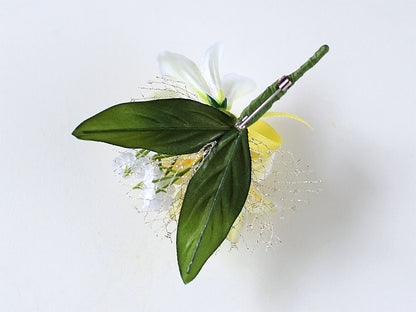 NRL2-40 NEWミニリリー×2輪イエローコサージュ