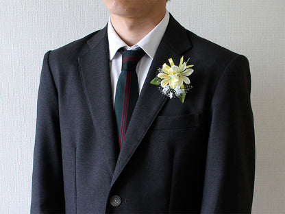 NRL2-40 NEWミニリリー×2輪イエローコサージュ