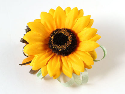 S-005 ひまわりコサージュ(クリップ付)