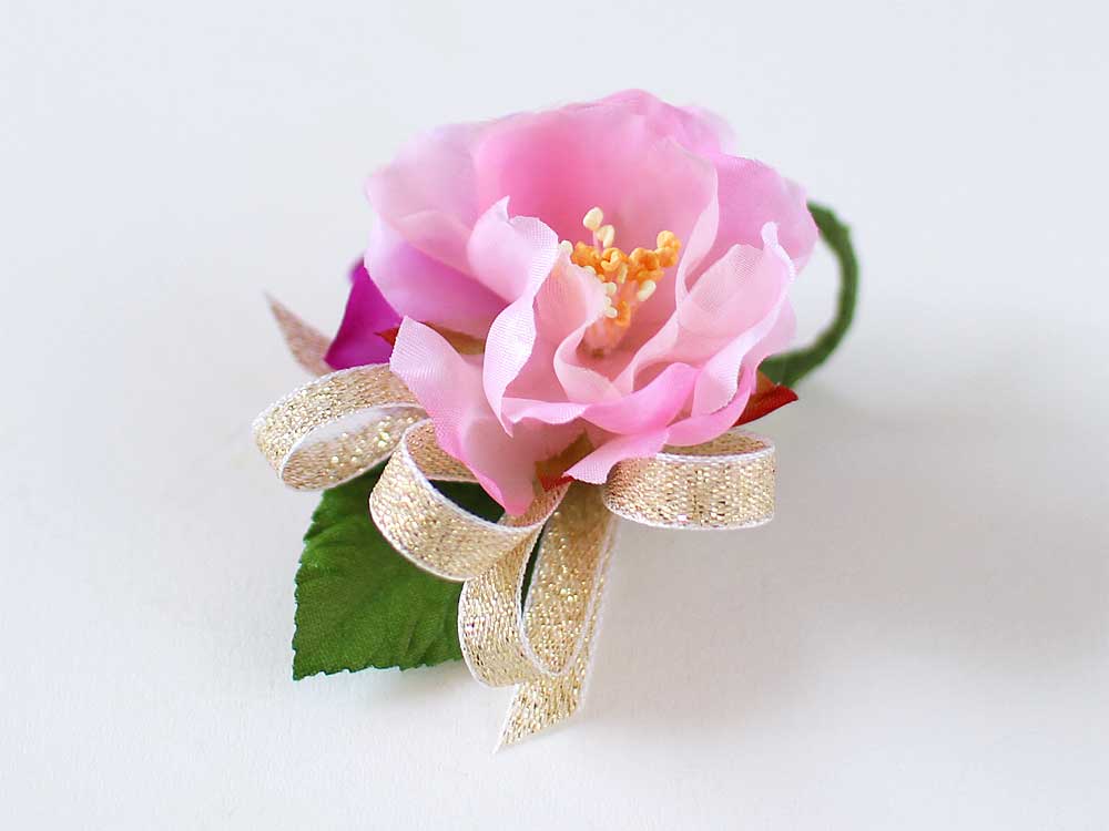 YE1T-3 八重桜×１輪コサージュ手作りキット(5ケ入)